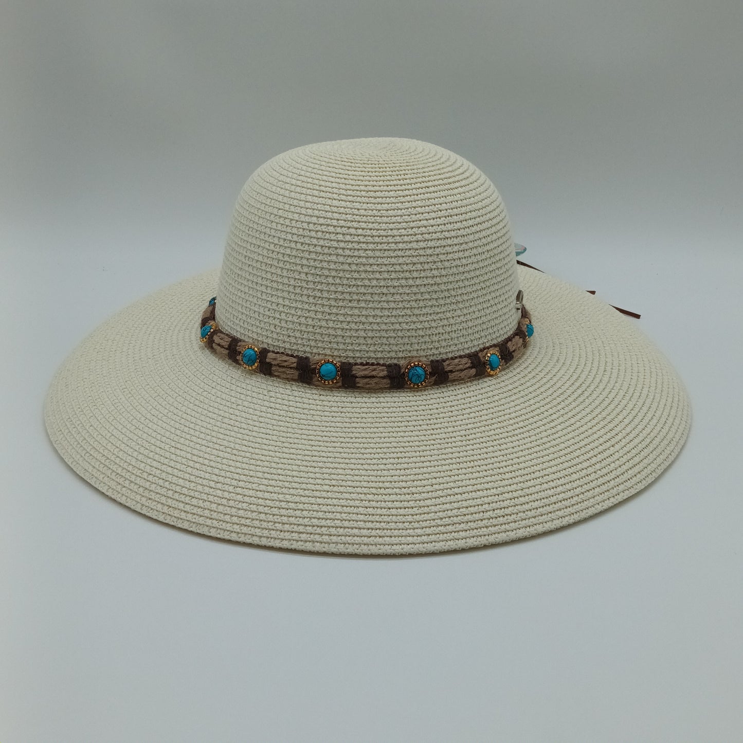 Dama T/ Yute Boton Turquesa